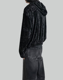 JOHN LAWRENCE SULLIVAN - CRUSHED VELVET ZIP-UP HOODIE - 082plus