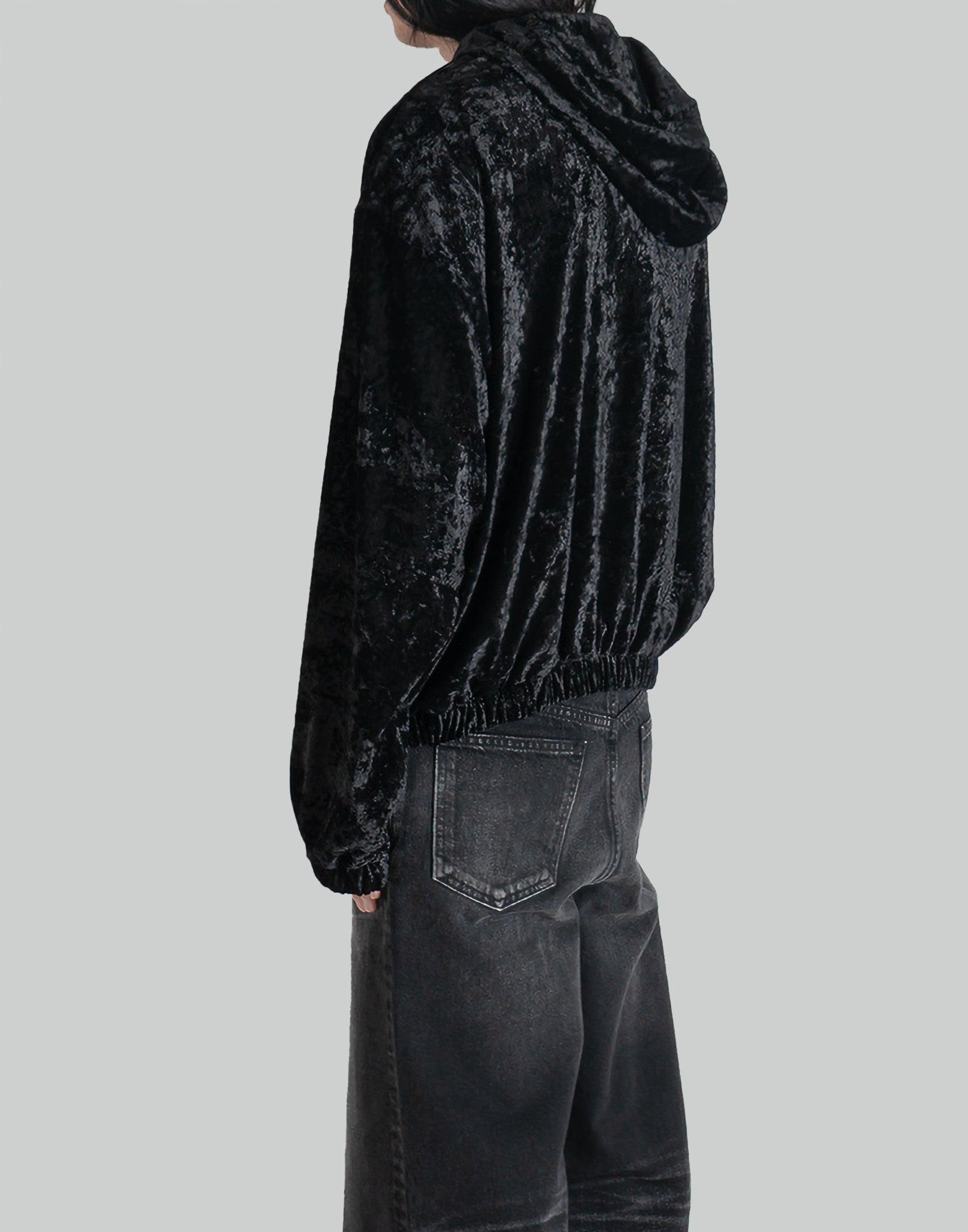JOHN LAWRENCE SULLIVAN - CRUSHED VELVET ZIP-UP HOODIE - 082plus