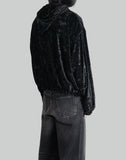 JOHN LAWRENCE SULLIVAN - CRUSHED VELVET ZIP-UP HOODIE - 082plus