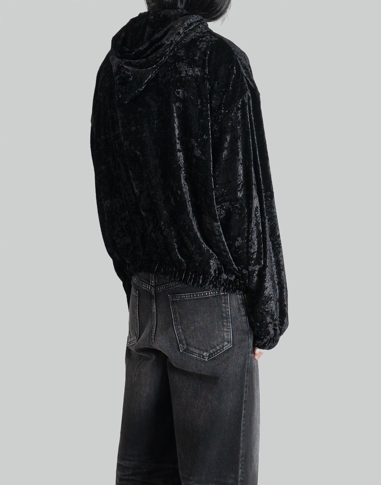 JOHN LAWRENCE SULLIVAN - CRUSHED VELVET ZIP-UP HOODIE - 082plus