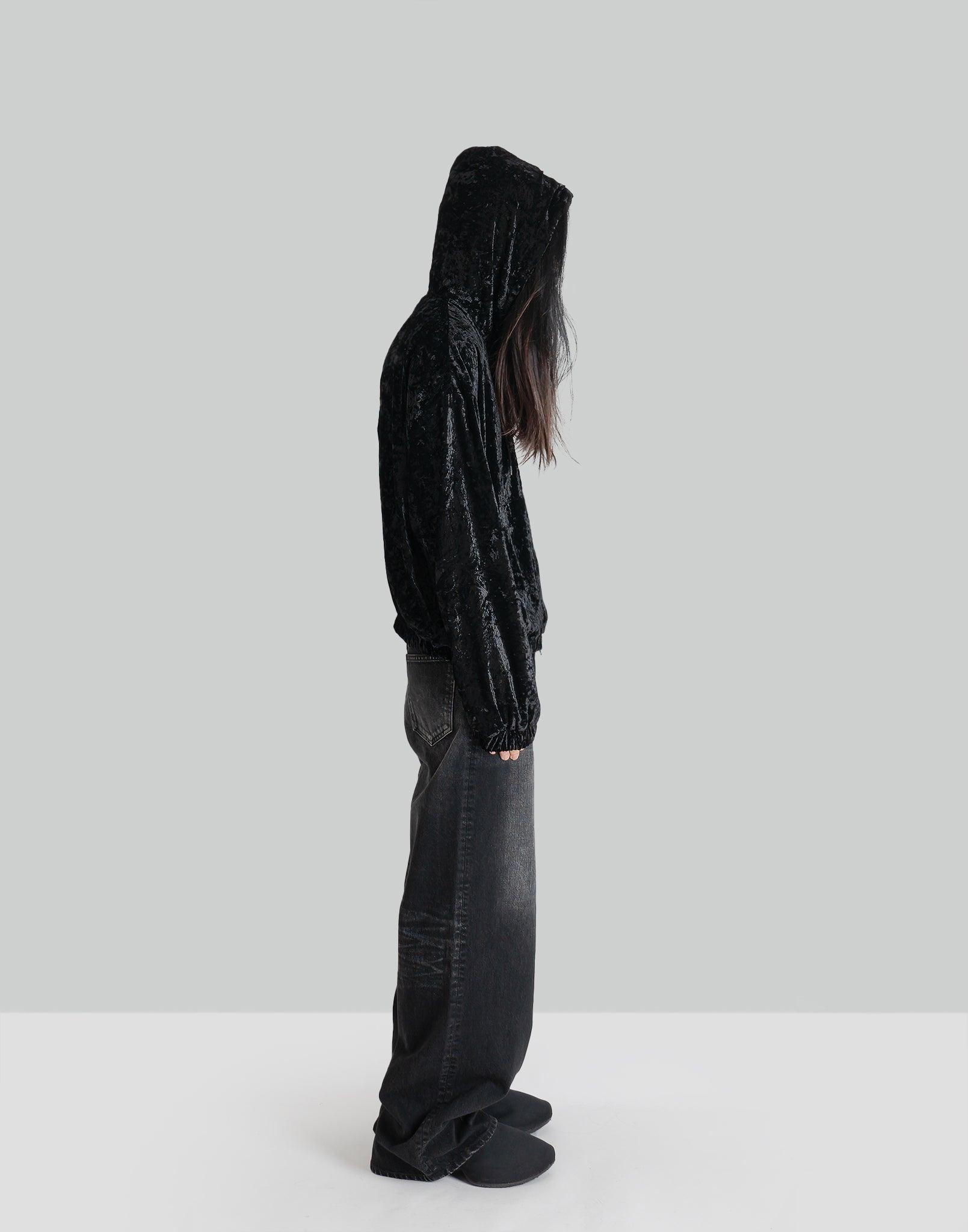 JOHN LAWRENCE SULLIVAN - CRUSHED VELVET ZIP-UP HOODIE - 082plus