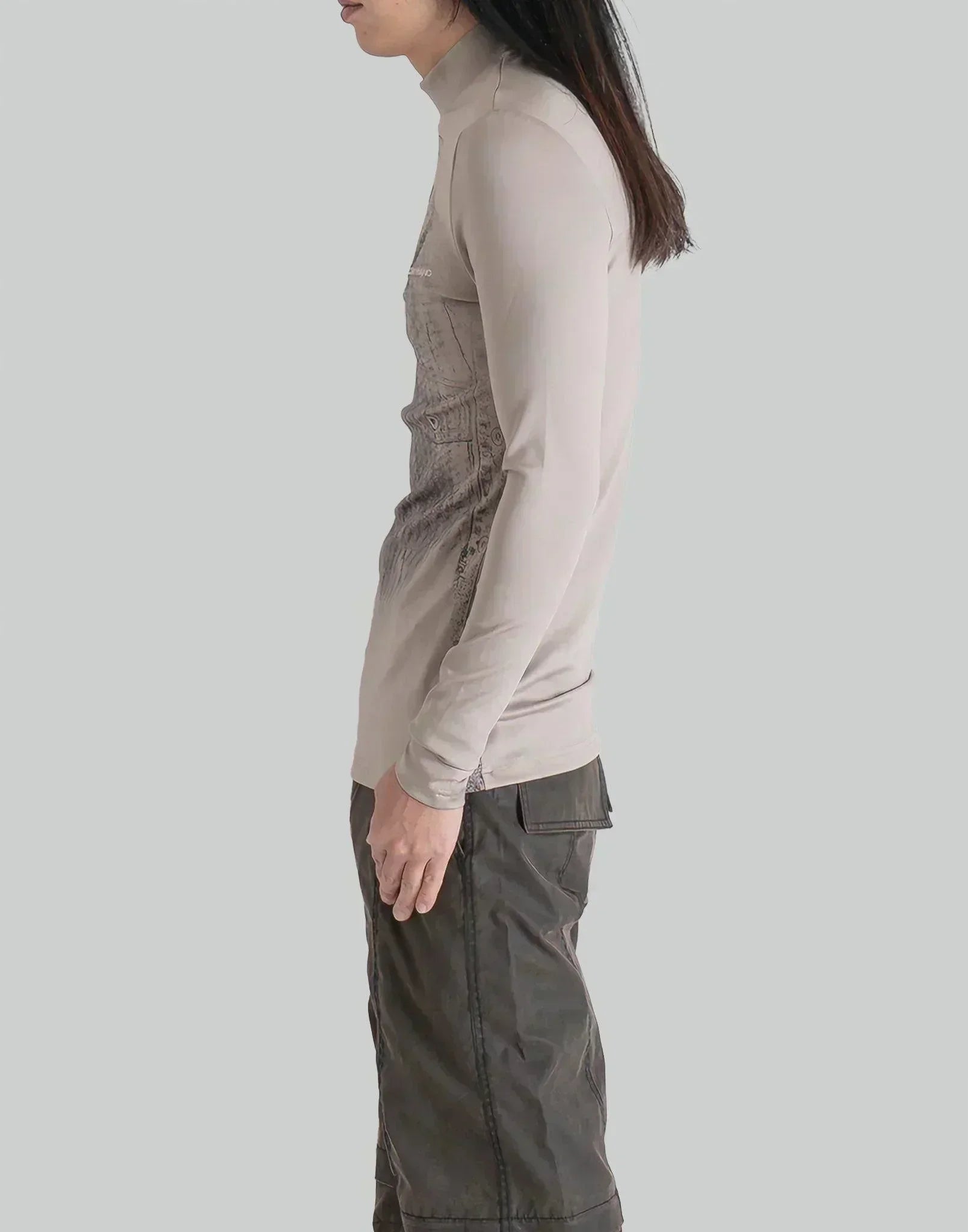 FENG CHEN WANG - DECONSTRUCTION PRINTED JERSEY TOP - 082plus