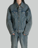 FENG CHEN WANG - DENIM DECONSTRUCTION OVERSIZED JACKET - 082plus