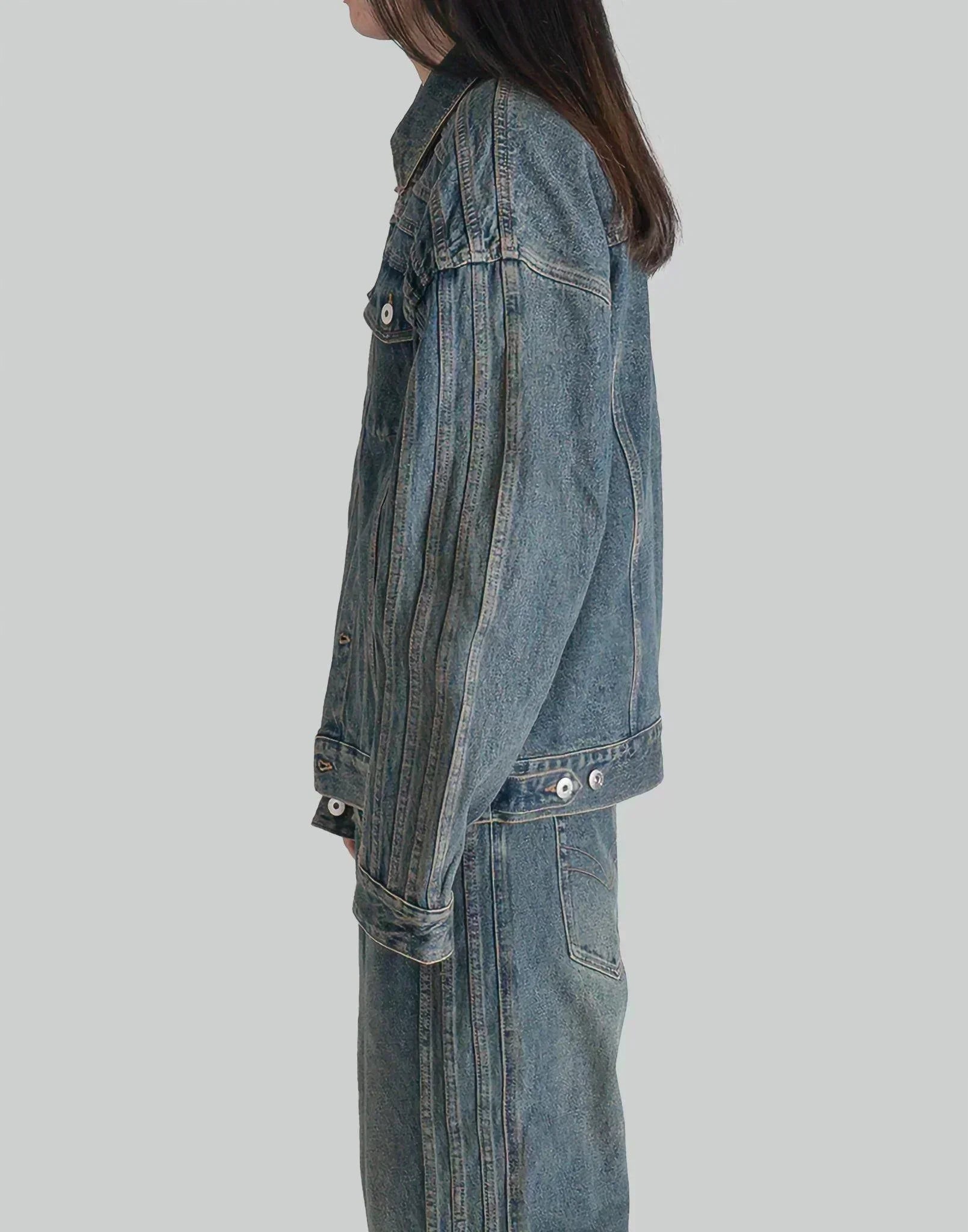 FENG CHEN WANG - DENIM DECONSTRUCTION OVERSIZED JACKET - 082plus