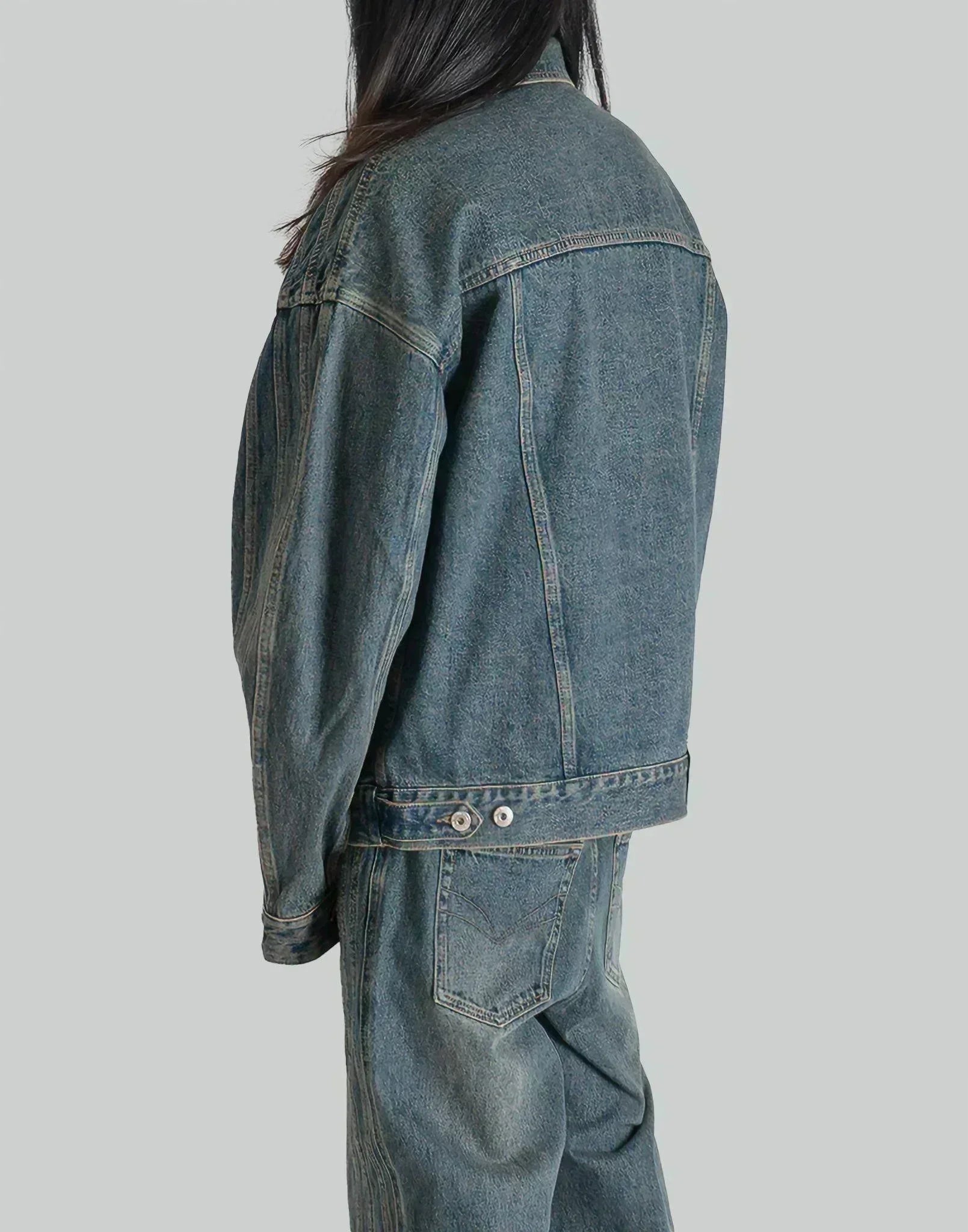 FENG CHEN WANG - DENIM DECONSTRUCTION OVERSIZED JACKET - 082plus