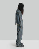 FENG CHEN WANG - DENIM SEAMING DOUBLE WAIST PANTS - 082plus