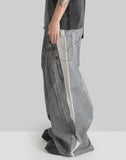 FENG CHEN WANG - DENIM DECONSTRUCTION PRINTED PANTS - 082plus