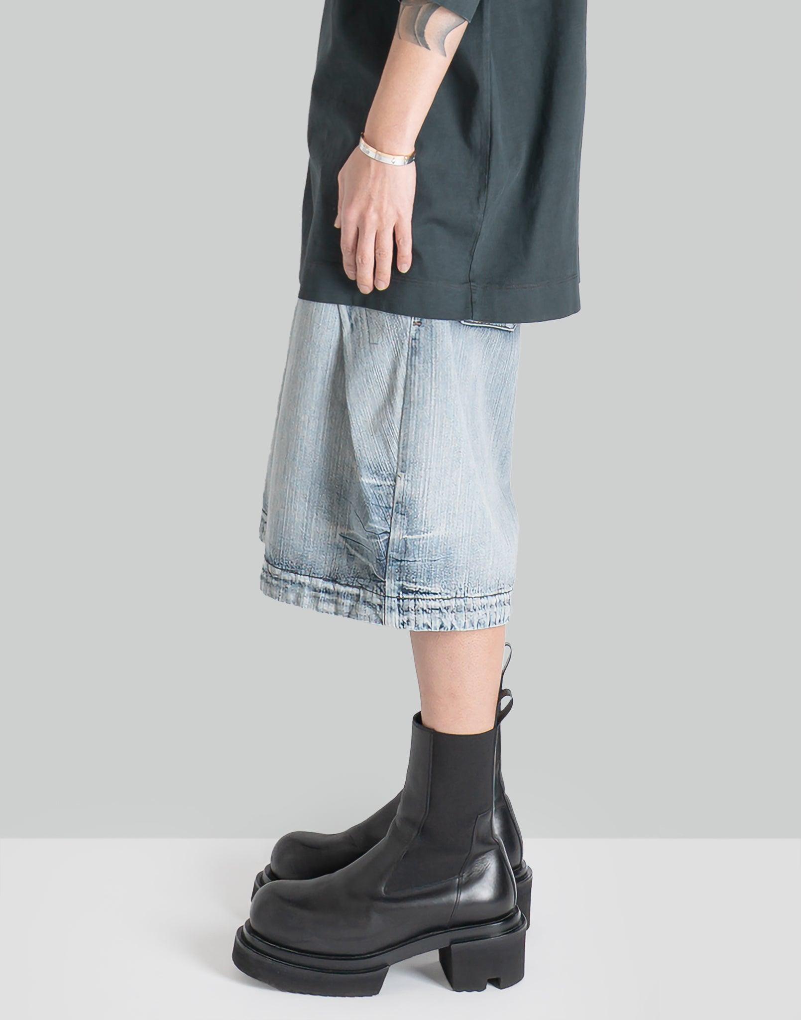 Juun.J - DENIM PLEATED SHORTS - 082plus