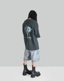Juun.J - x KIM KEEVER PIGMENT DYED FLOWER GRAPHIC NEW OVER FIT T-SHIRTS - 082plus