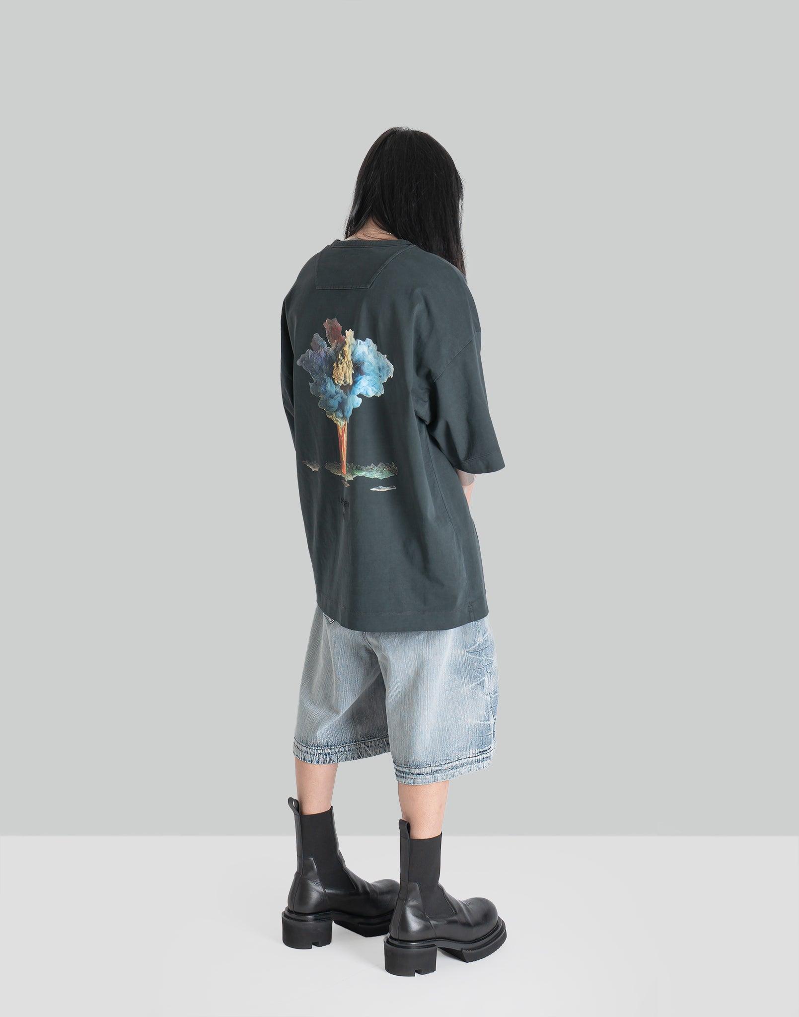 Juun.J - x KIM KEEVER PIGMENT DYED FLOWER GRAPHIC NEW OVER FIT T-SHIRTS - 082plus