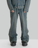 FENG CHEN WANG - DENIM SEAMING DOUBLE WAIST PANTS - 082plus
