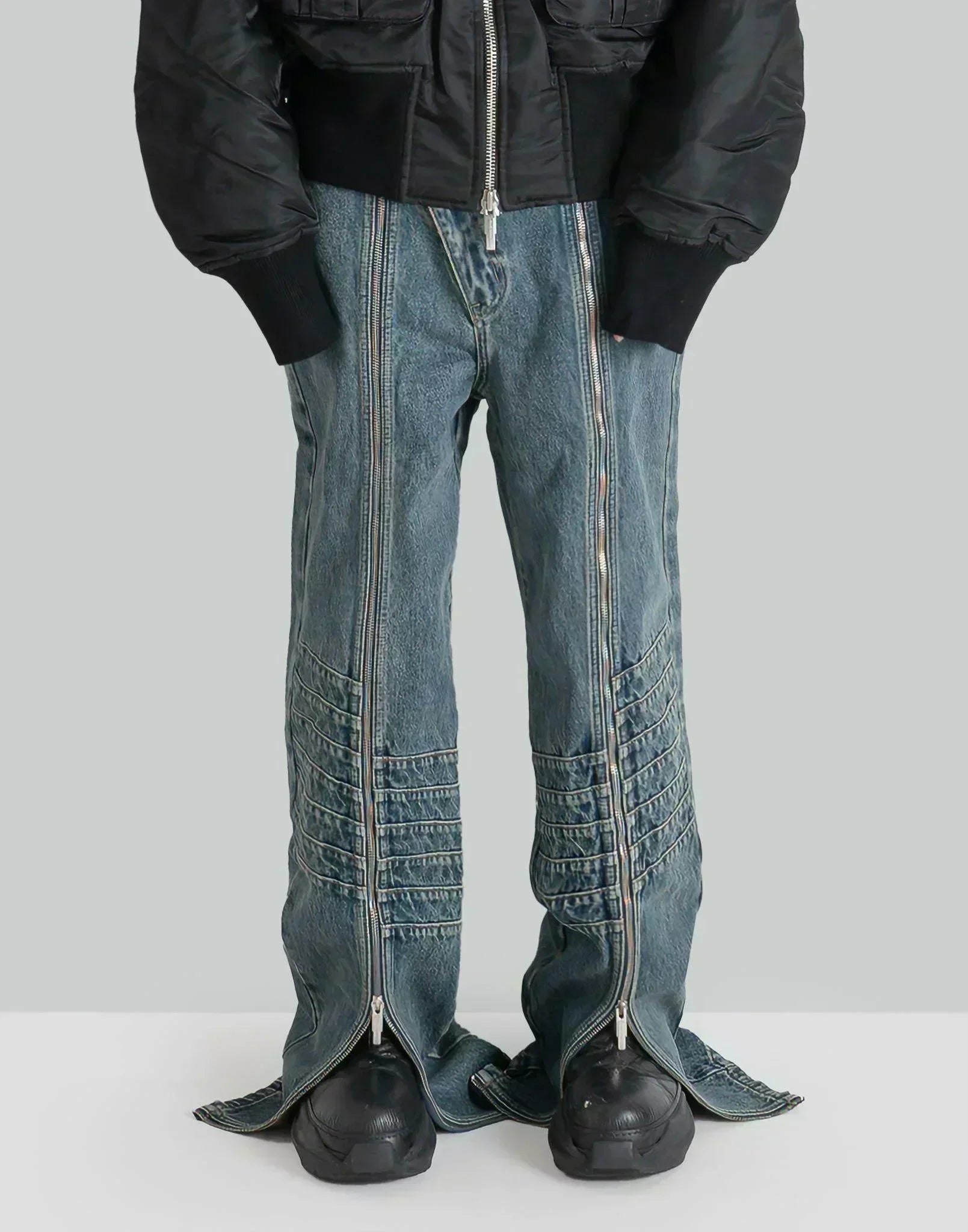 FENG CHEN WANG - DENIM SEAMING PANTS - 082plus