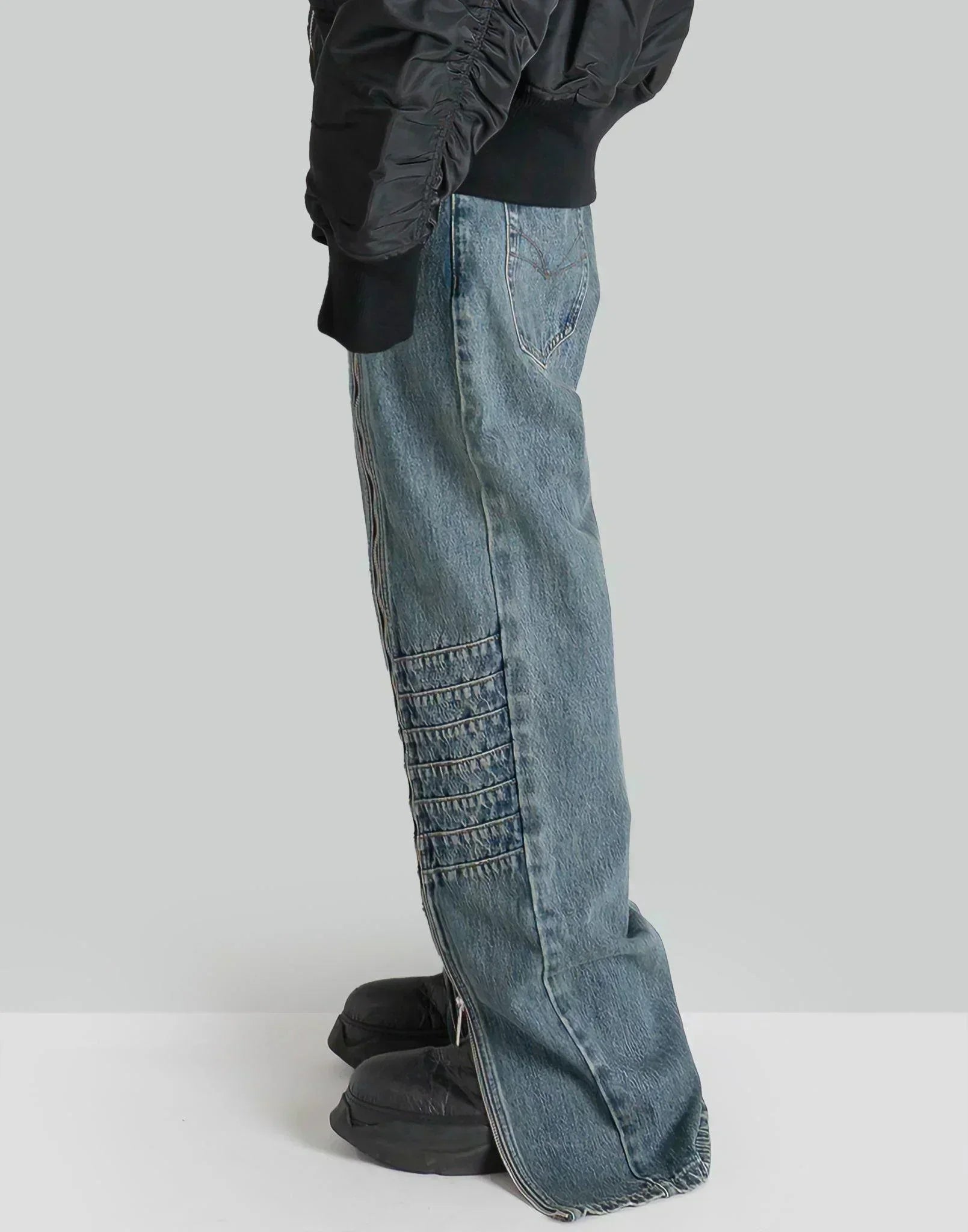 FENG CHEN WANG - DENIM SEAMING PANTS - 082plus