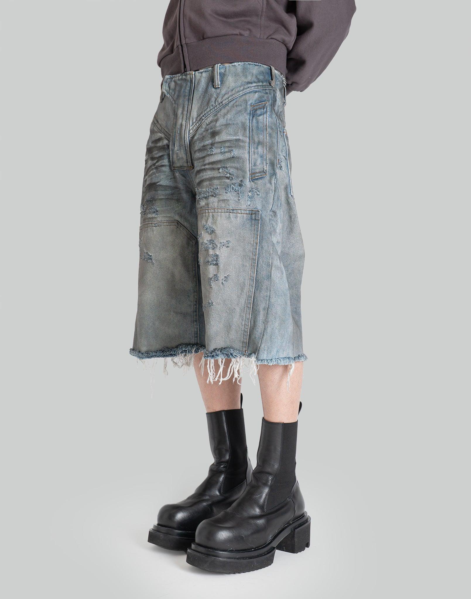 DINGYUN ZHANG - DISTRESSED DENIM SHORTS - 082plus