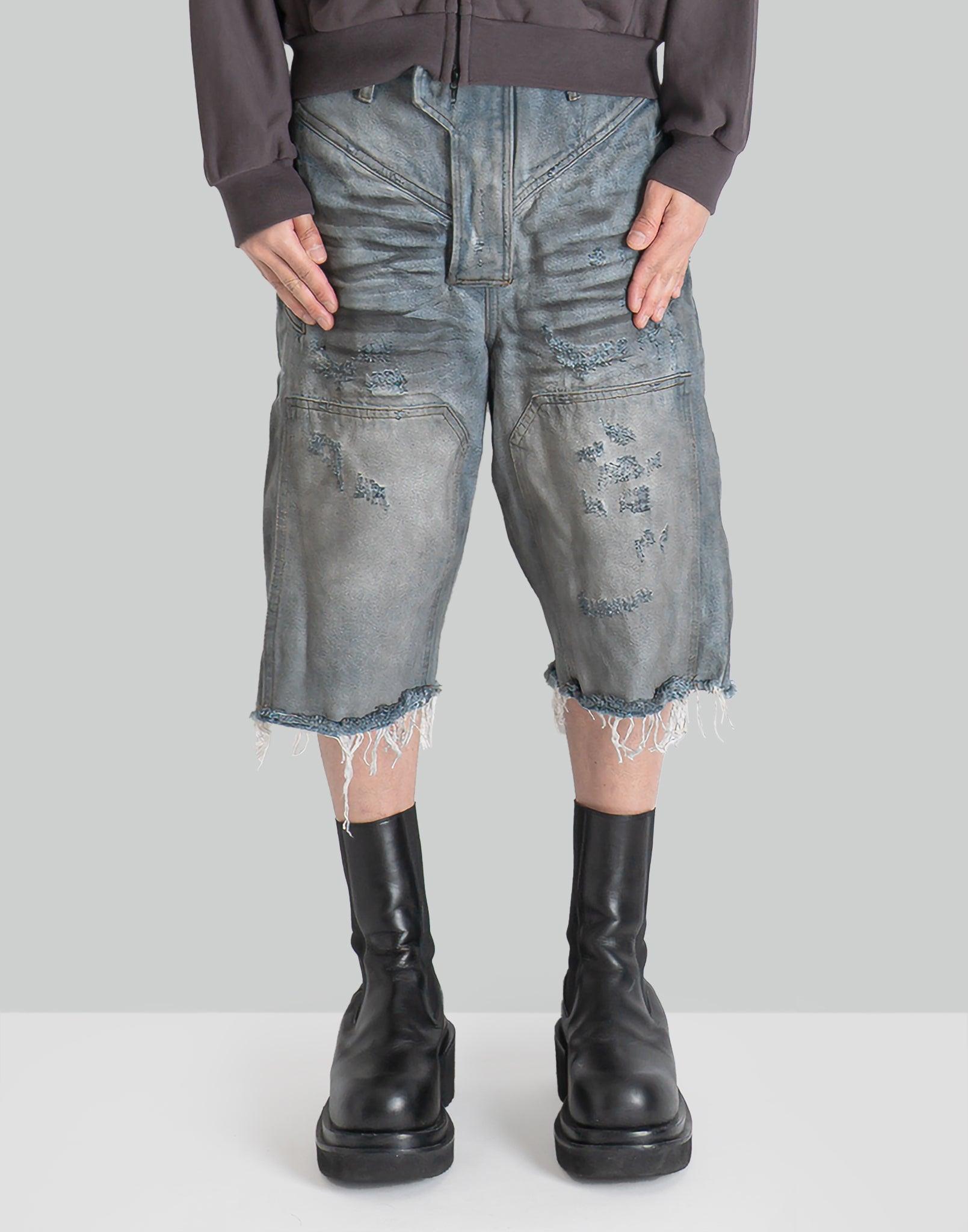 DINGYUN ZHANG - DISTRESSED DENIM SHORTS - 082plus