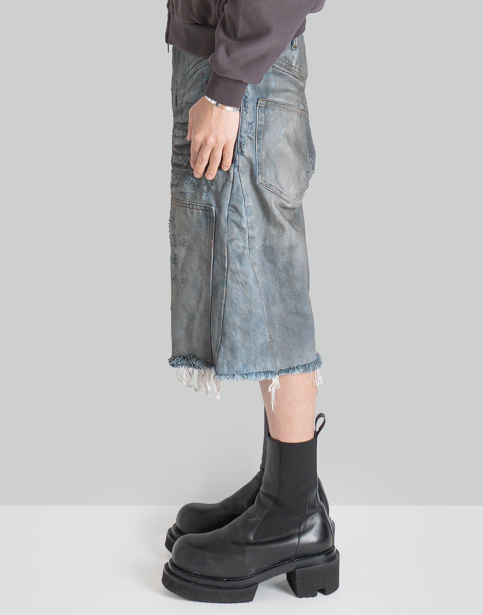 DINGYUN ZHANG - DISTRESSED DENIM SHORTS - 082plus