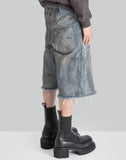 DINGYUN ZHANG - DISTRESSED DENIM SHORTS - 082plus