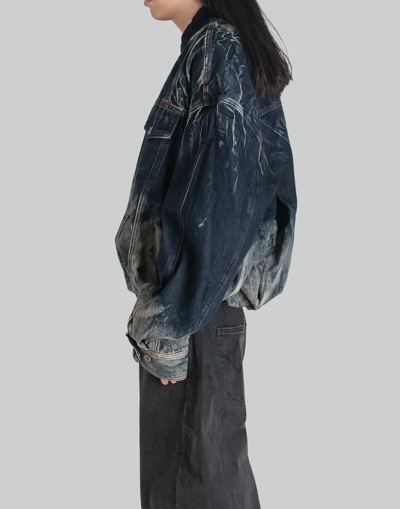 FENG CHEN WANG - Deconstructed Gradient Denim Jacket - 082plus