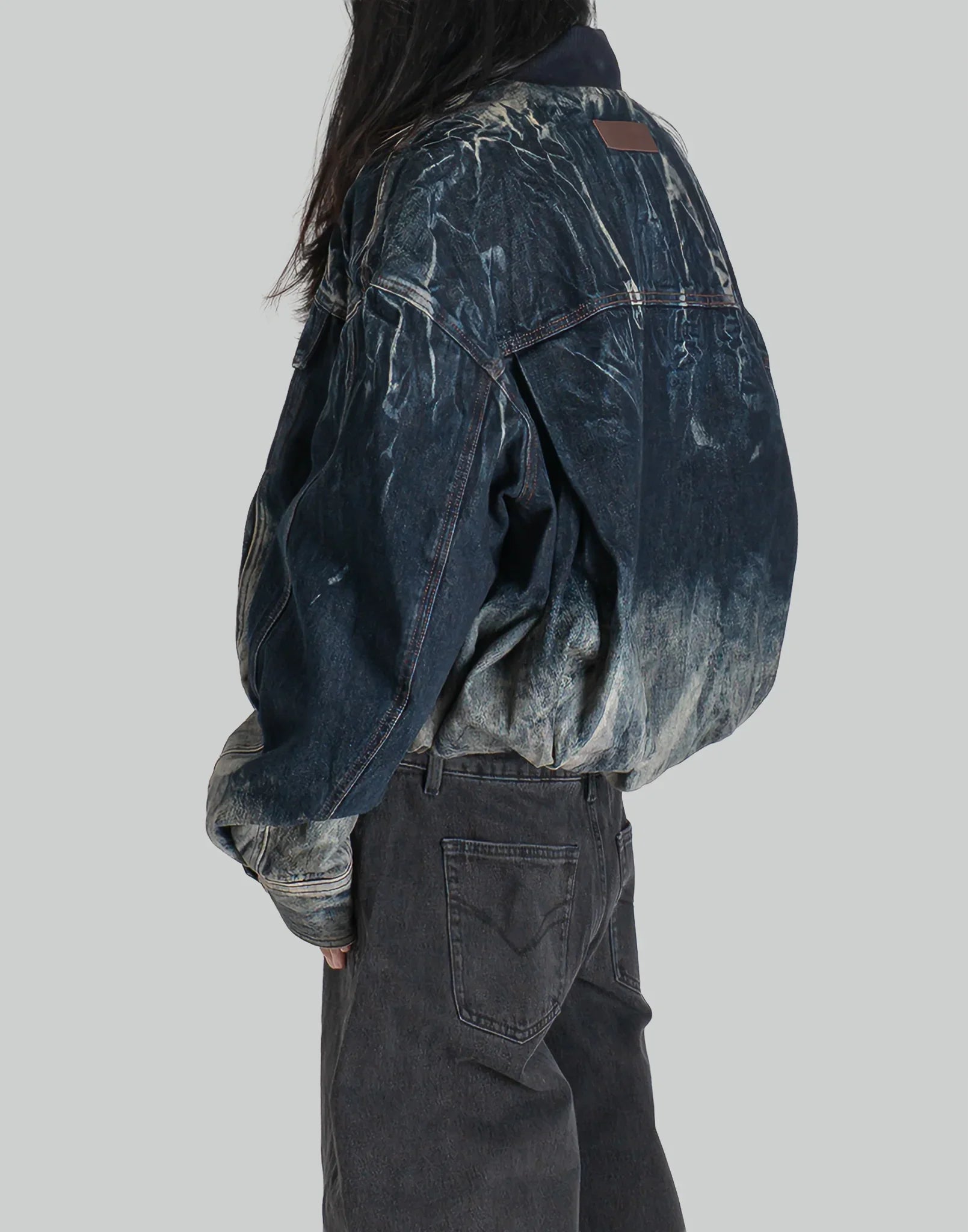 FENG CHEN WANG - Deconstructed Gradient Denim Jacket - 082plus