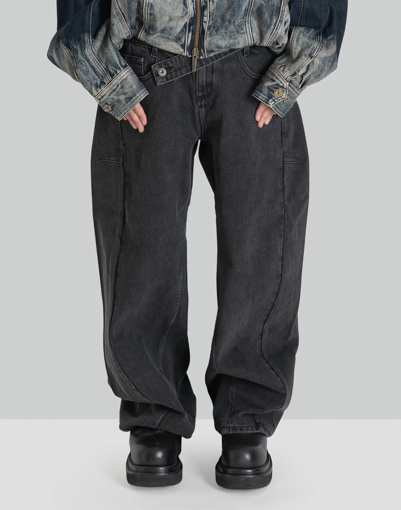 FENG CHEN WANG - Double Waistband Curved Sean Jeans - 082plus