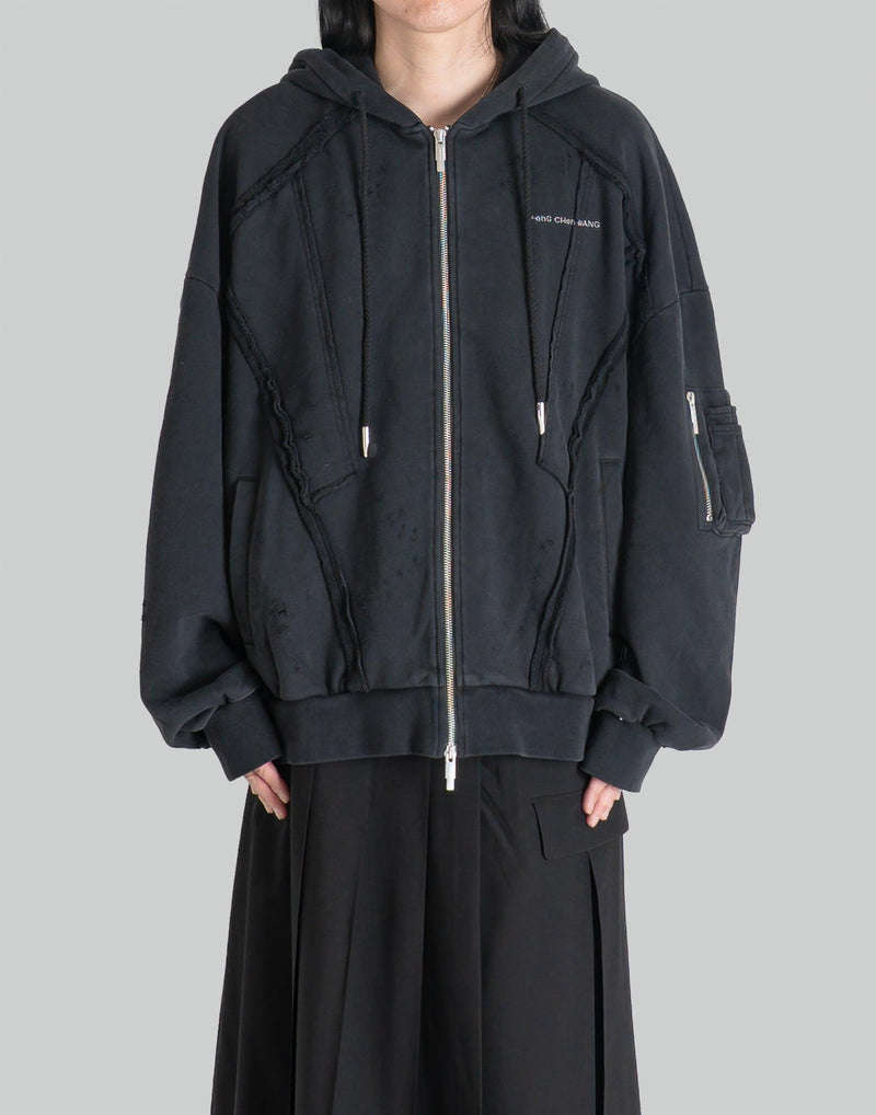 FENG CHEN WANG - DECONSTRUCTION ZIP HOODIE - 082plus