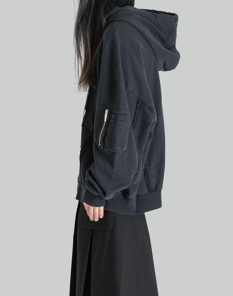 FENG CHEN WANG - DECONSTRUCTION ZIP HOODIE - 082plus