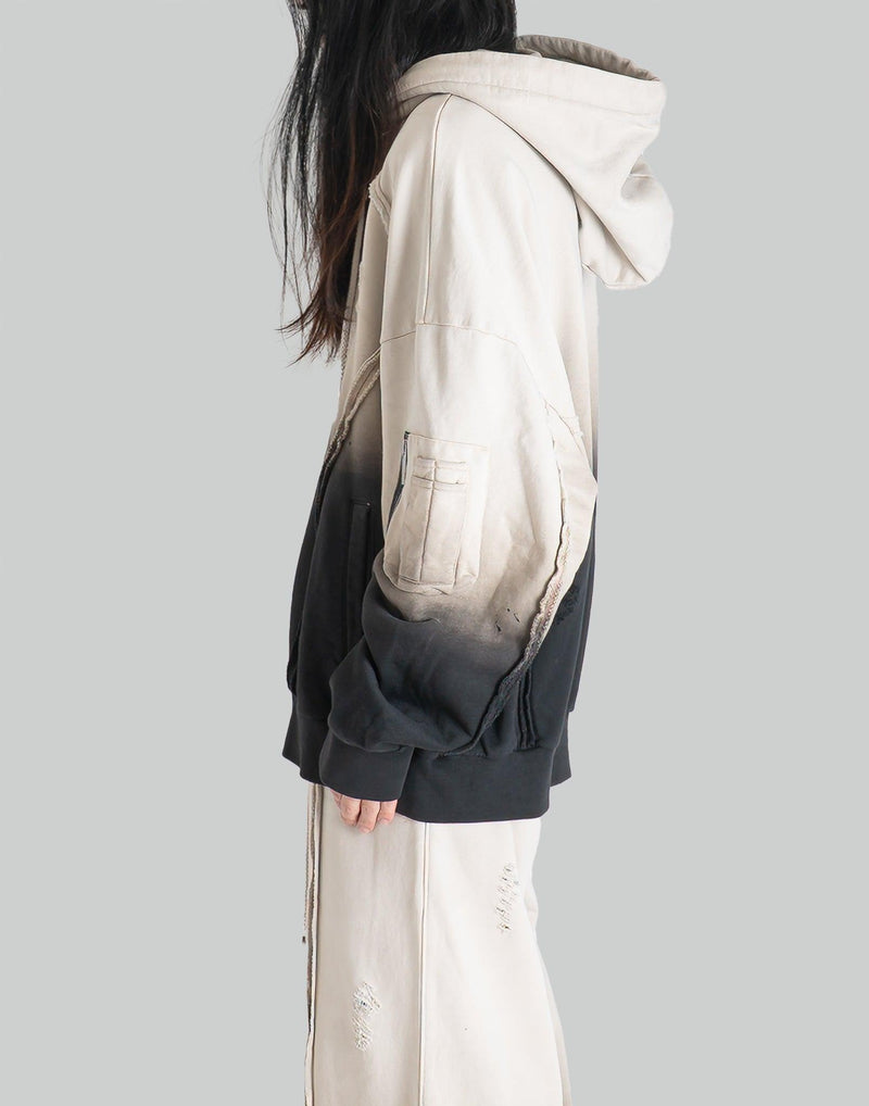 FENG CHEN WANG - DECONSTRUCTION ZIP HOODIE - 082plus