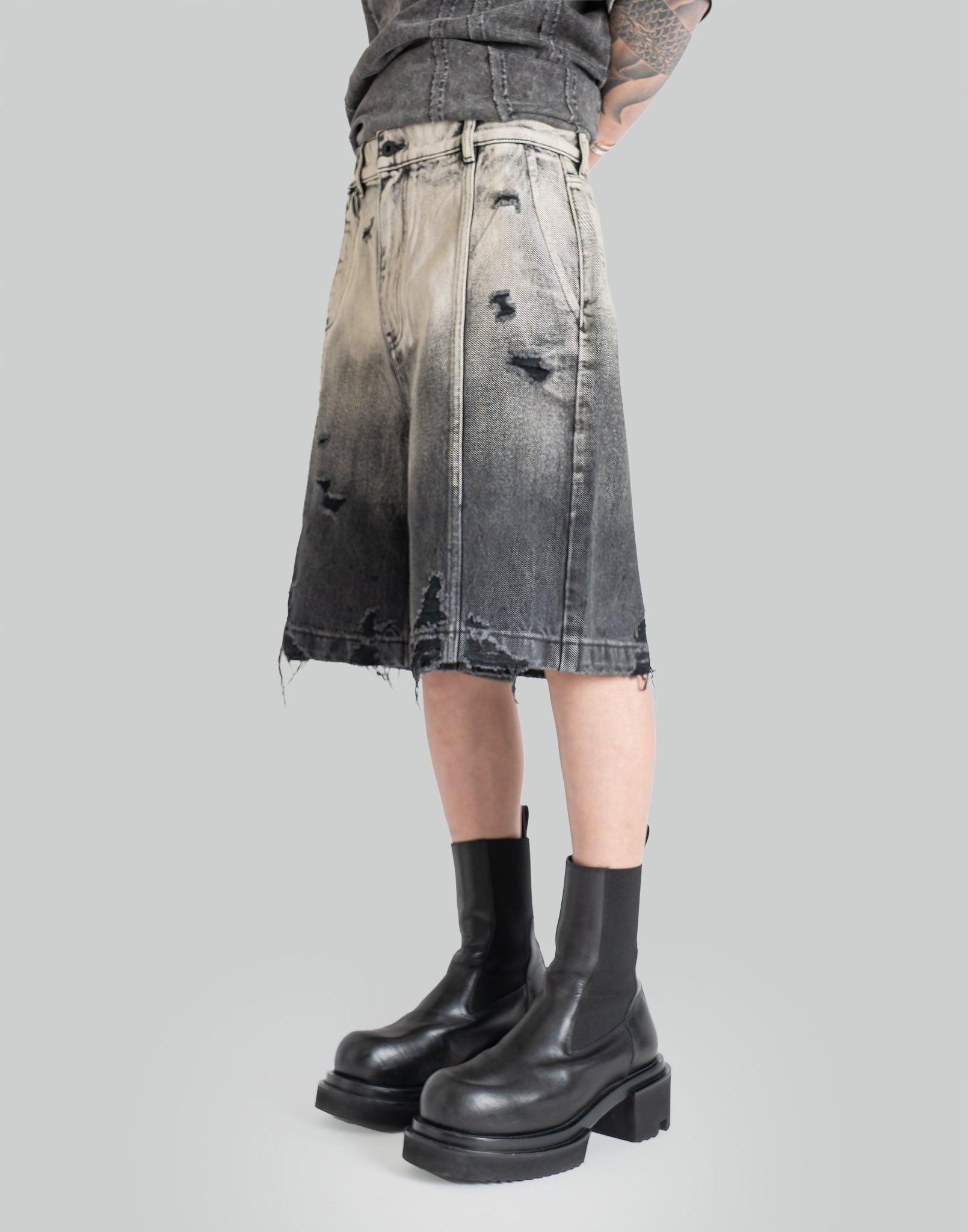 FENG CHEN WANG DENIM GRADIENT WASHED SHORTS – 082plus