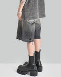 FENG CHEN WANG - DENIM GRADIENT WASHED SHORTS - 082plus