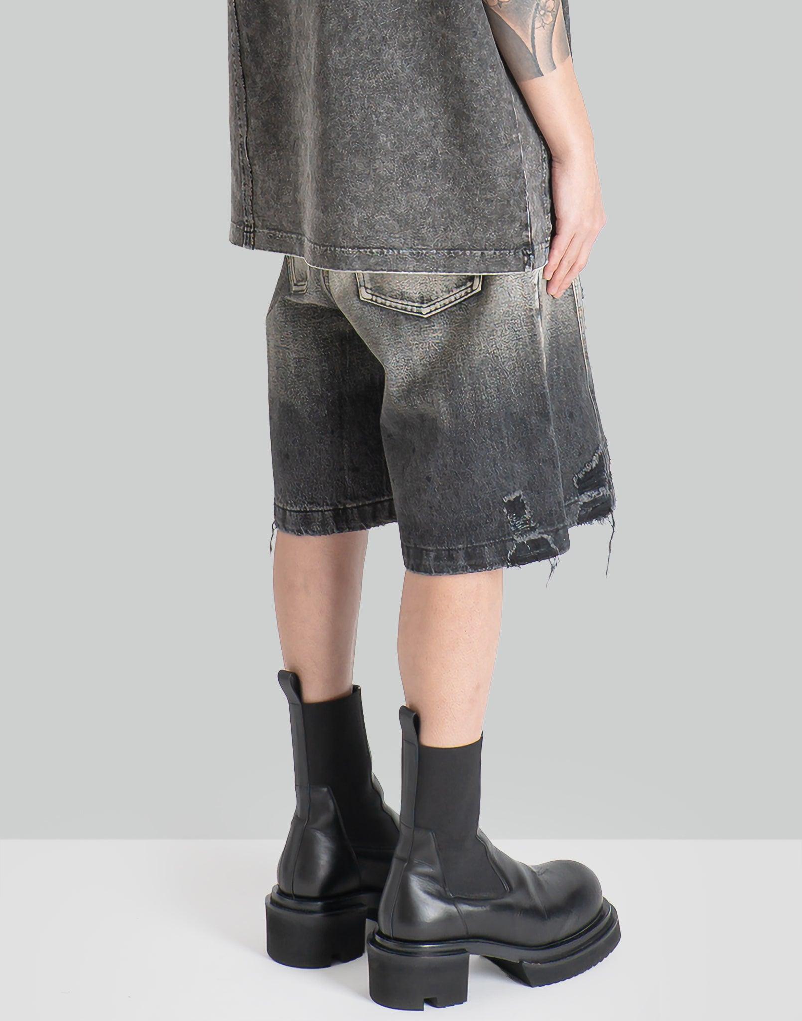 FENG CHEN WANG - DENIM GRADIENT WASHED SHORTS - 082plus