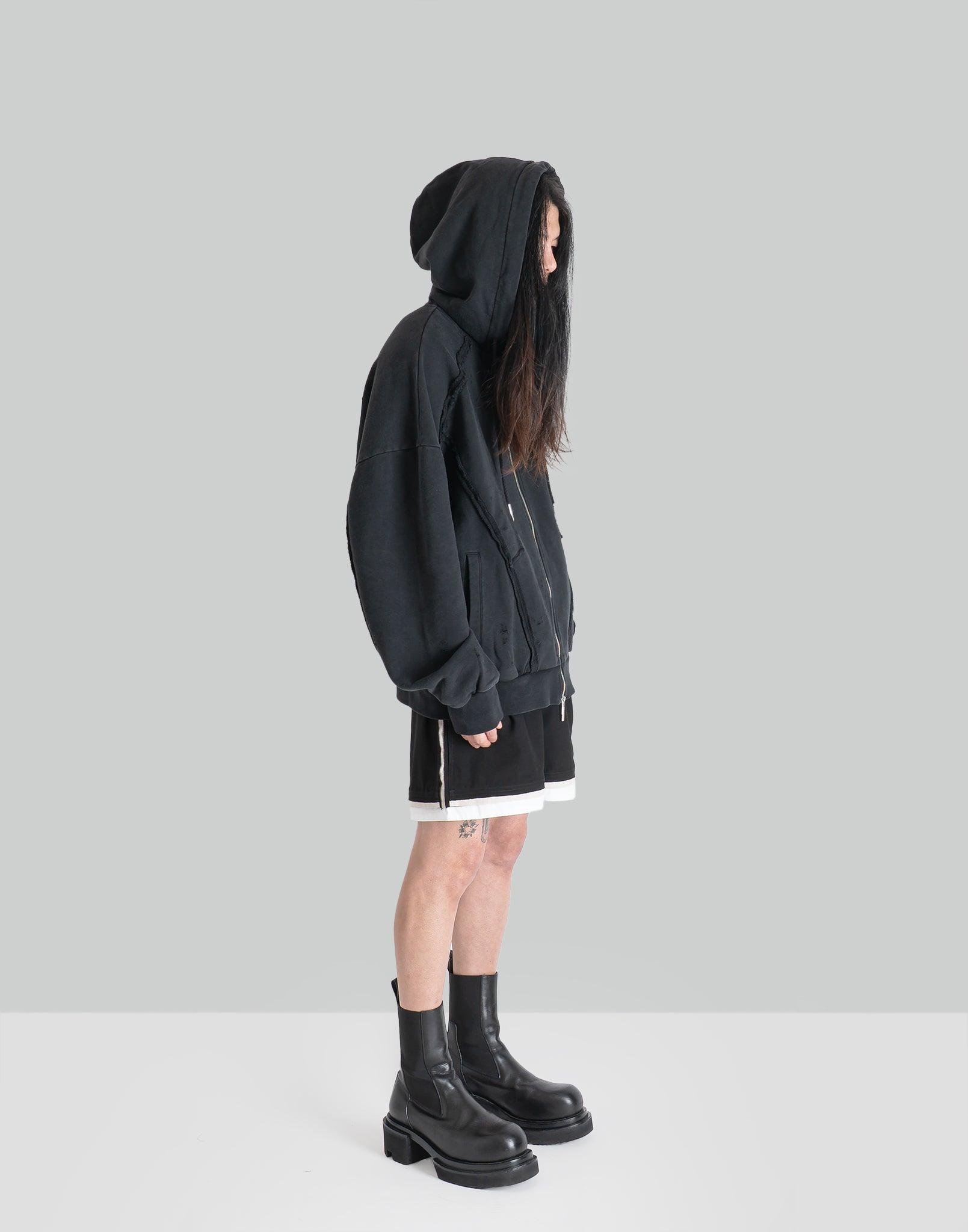 FENG CHEN WANG - BLACK PANELED SHORTS - 082plus