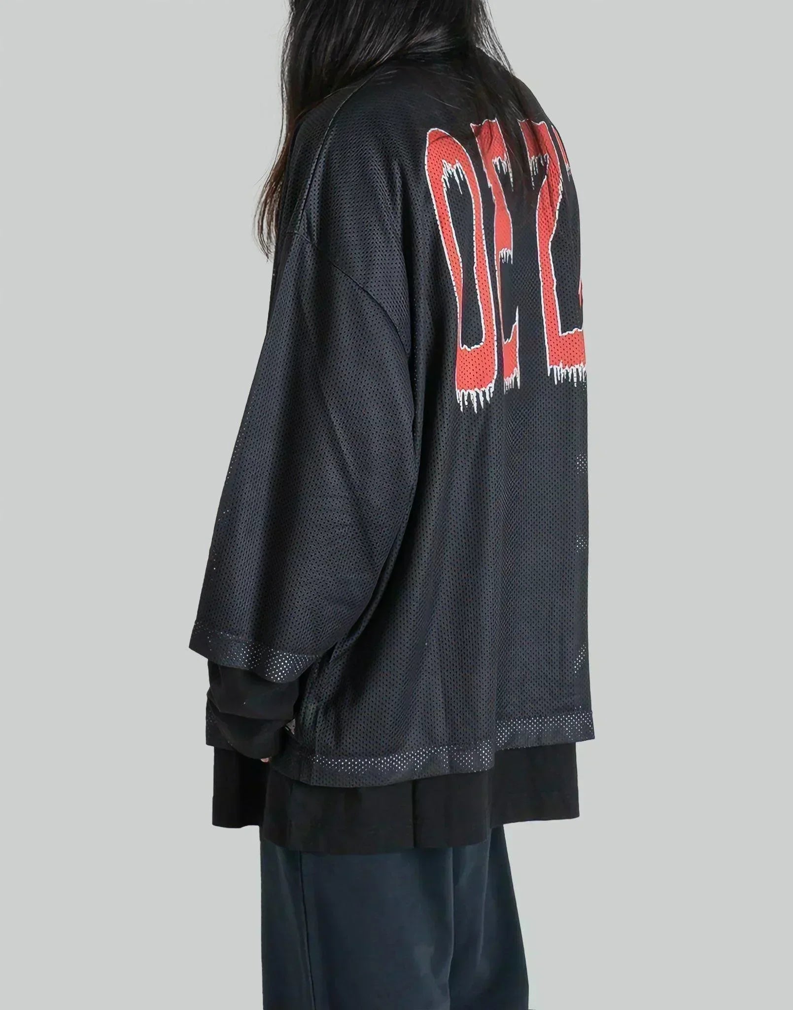 032C - 'GAME'' LAYERED MESH LONGSLEEVE - 082plus