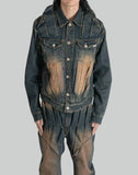 GATHERED DENIM JACKET