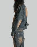 JUNTAE KIM - GATHERED DENIM JACKET - 082plus
