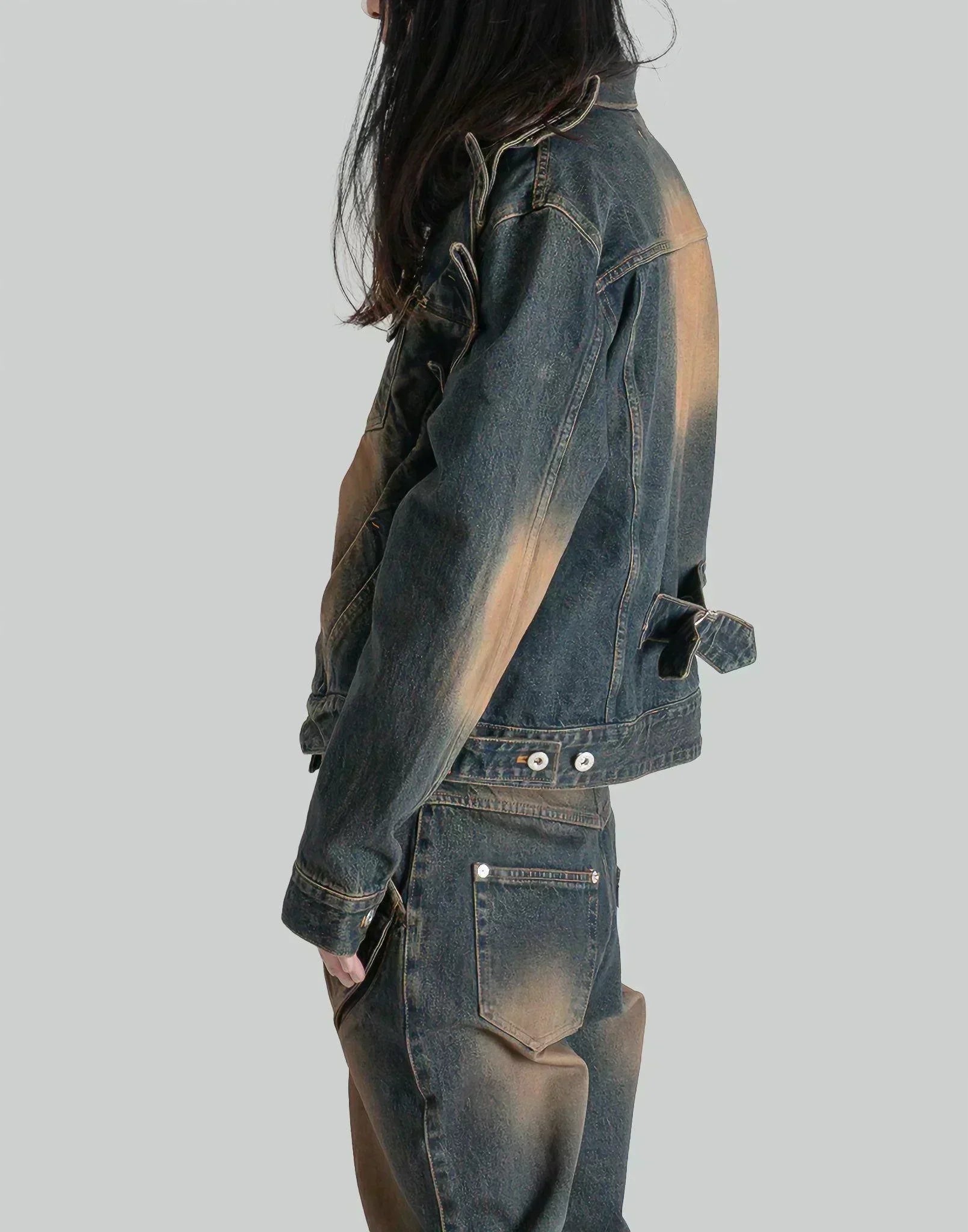 JUNTAE KIM - GATHERED DENIM JACKET - 082plus