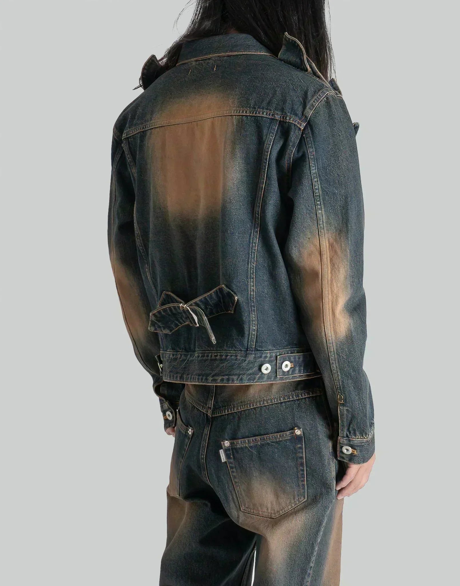 JUNTAE KIM - GATHERED DENIM JACKET - 082plus