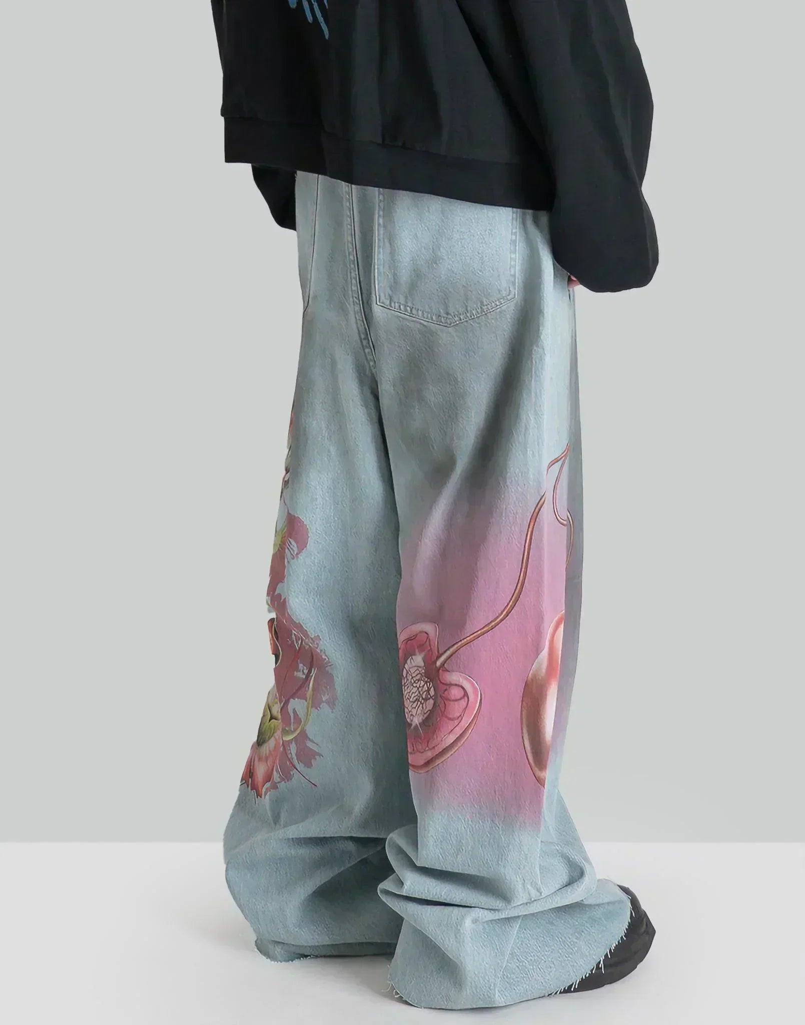 SANKUANZ - GRAFFITI PRINT DENIM PANTS - 082plus
