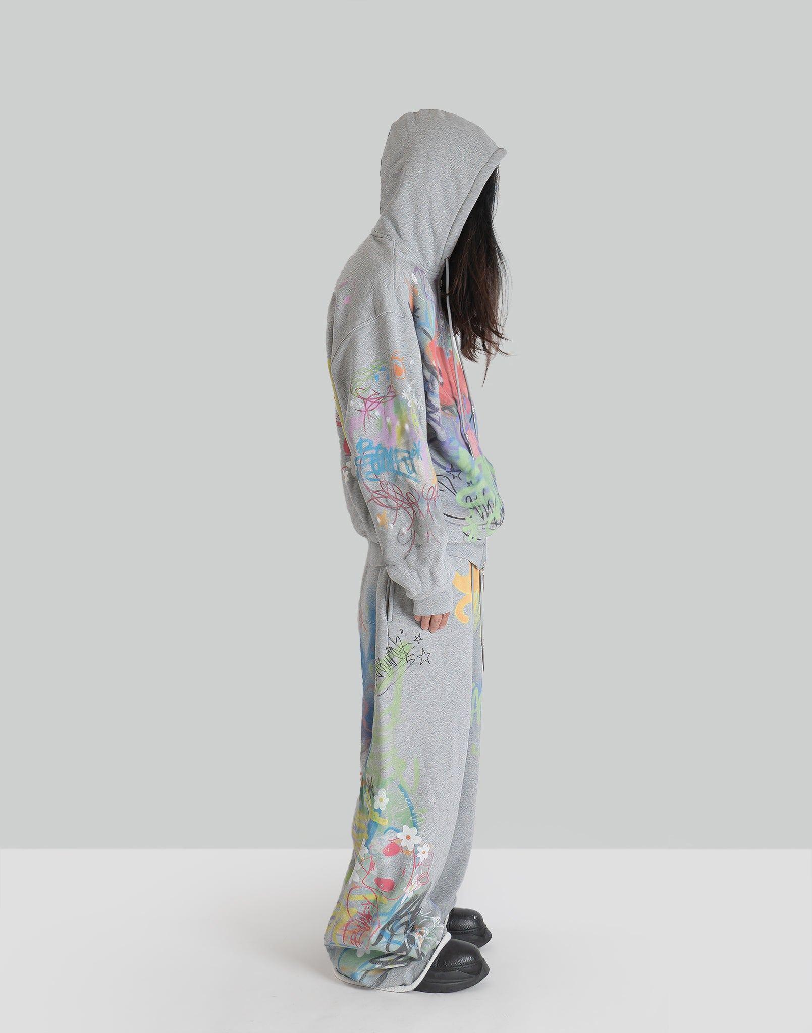 SANKUANZ - GRAFFITI PRINT SWEATPANTS - 082plus