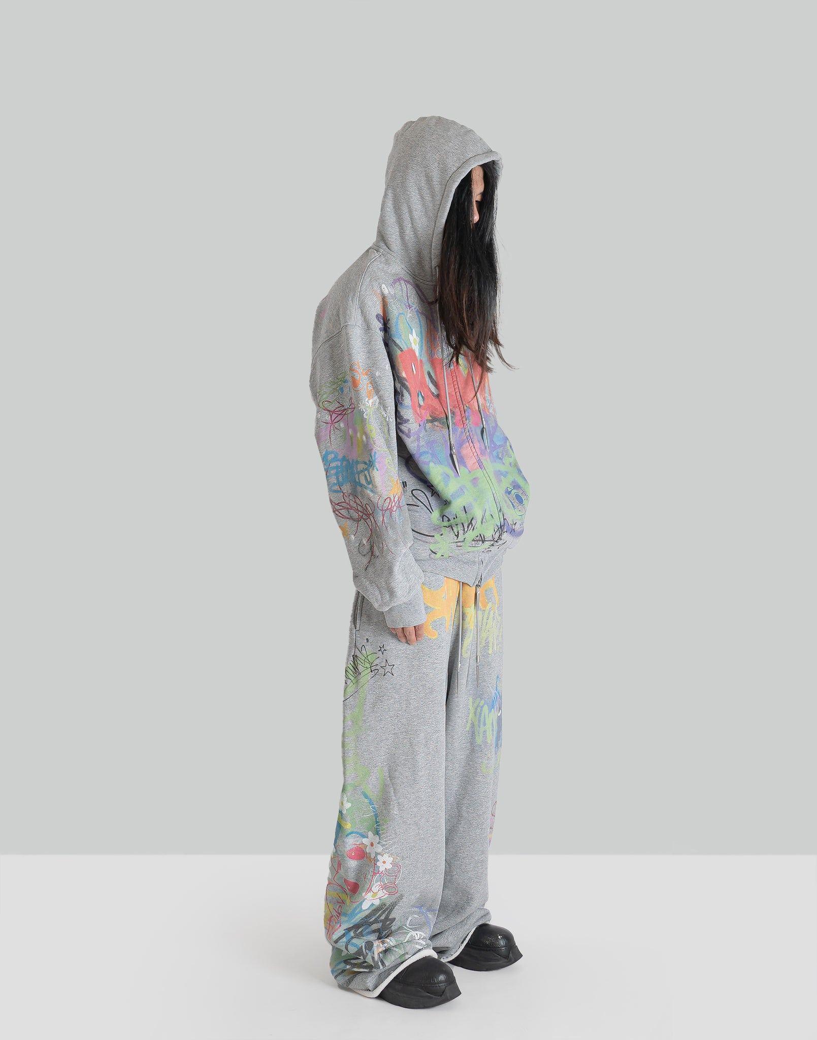 SANKUANZ - GRAFFITI PRINT SWEATPANTS - 082plus
