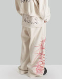 SANKUANZ - GRAFFITI PRINT WAISTBAND BAGGY SWEATPANTS - 082plus