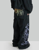 SANKUANZ - GRAFFITI PRINT WAISTBAND BAGGY SWEATPANTS - 082plus