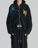 GRAFFITI PRINT ZIP HOODIE