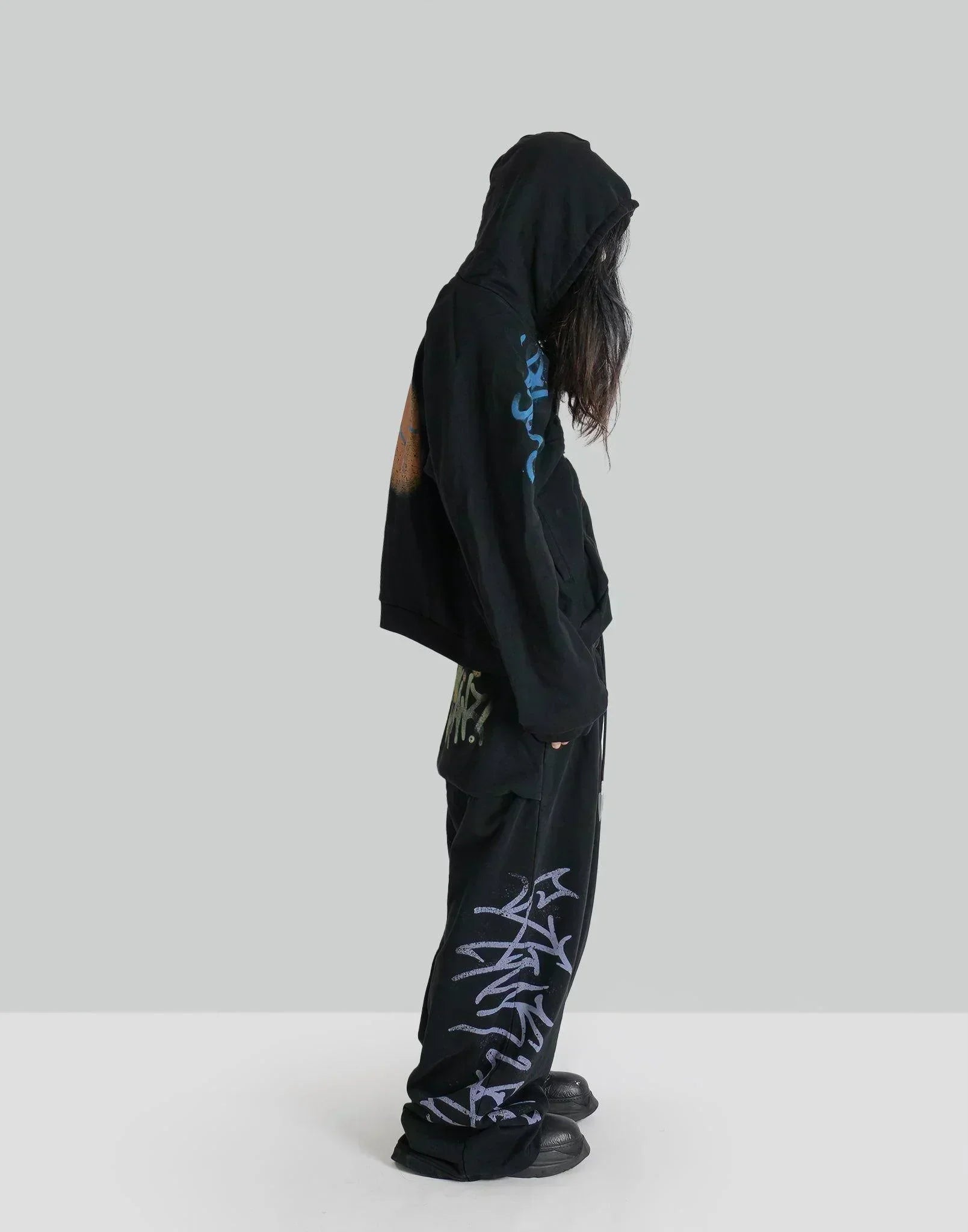 SANKUANZ - GRAFFITI PRINT ZIP HOODIE - 082plus