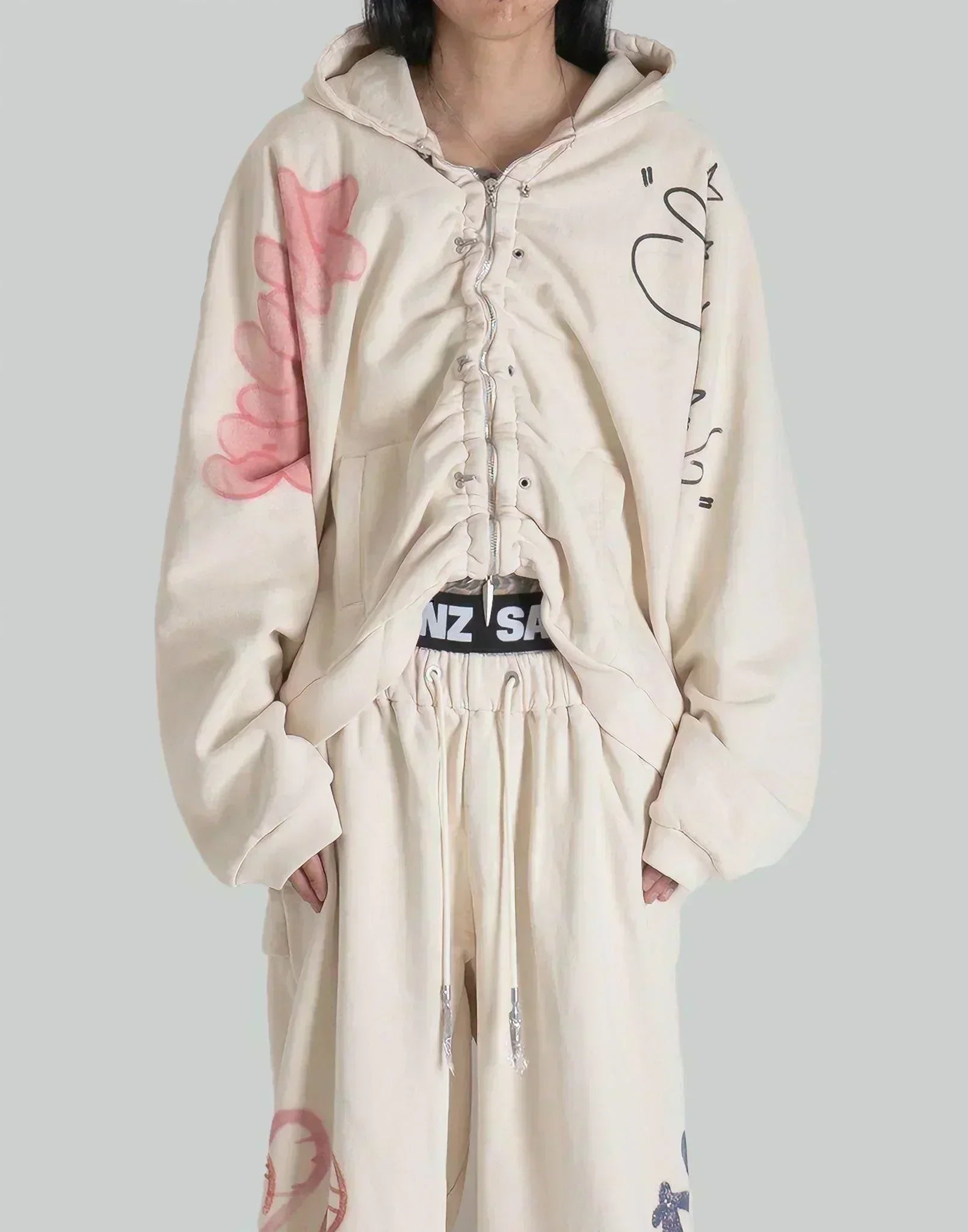 SANKUANZ - GRAFFITI PRINT ZIP HOODIE - 082plus