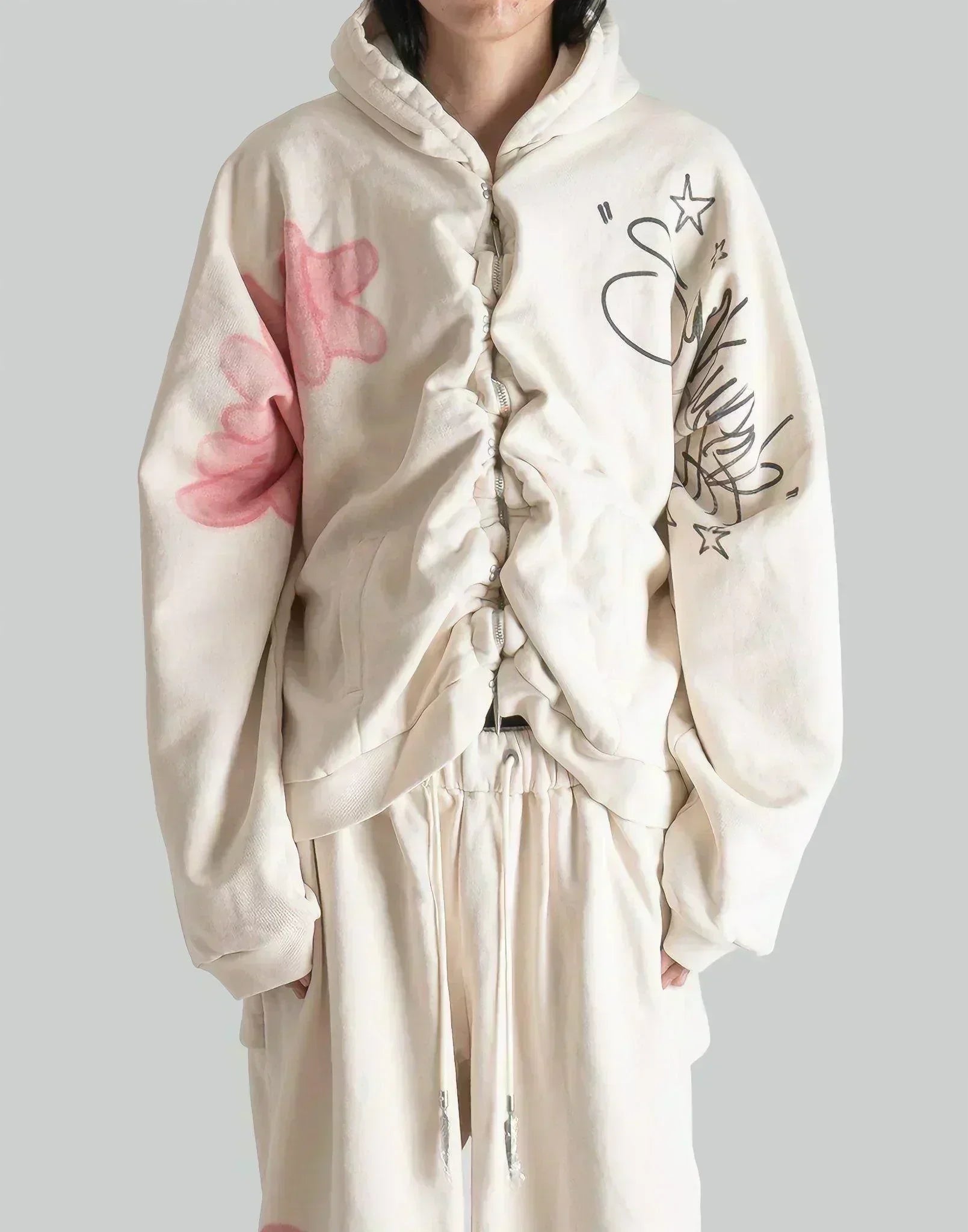 SANKUANZ - GRAFFITI PRINT ZIP HOODIE - 082plus