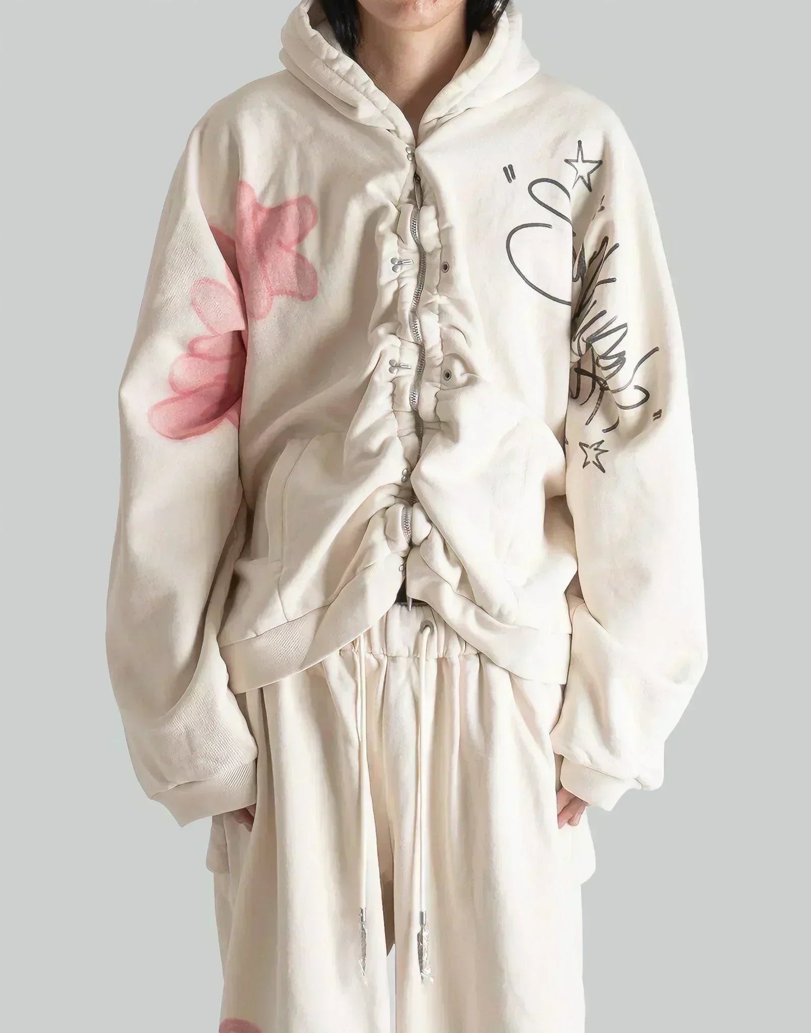 SANKUANZ - GRAFFITI PRINT ZIP HOODIE - 082plus