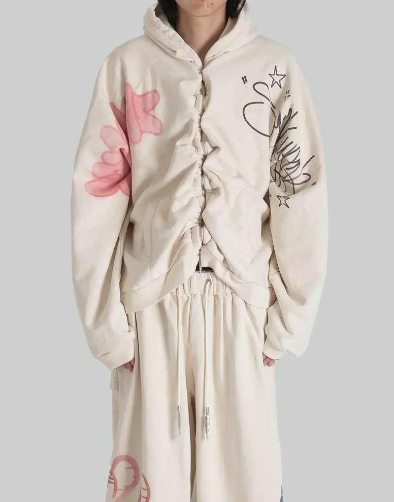 SANKUANZ - GRAFFITI PRINT ZIP HOODIE - 082plus