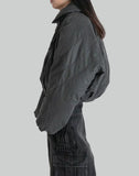 FENG CHEN WANG - GRAY WASHED FOLDING OVERSIZED PADDED JACKET - 082plus