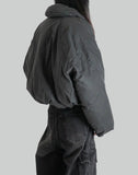 FENG CHEN WANG - GRAY WASHED FOLDING OVERSIZED PADDED JACKET - 082plus