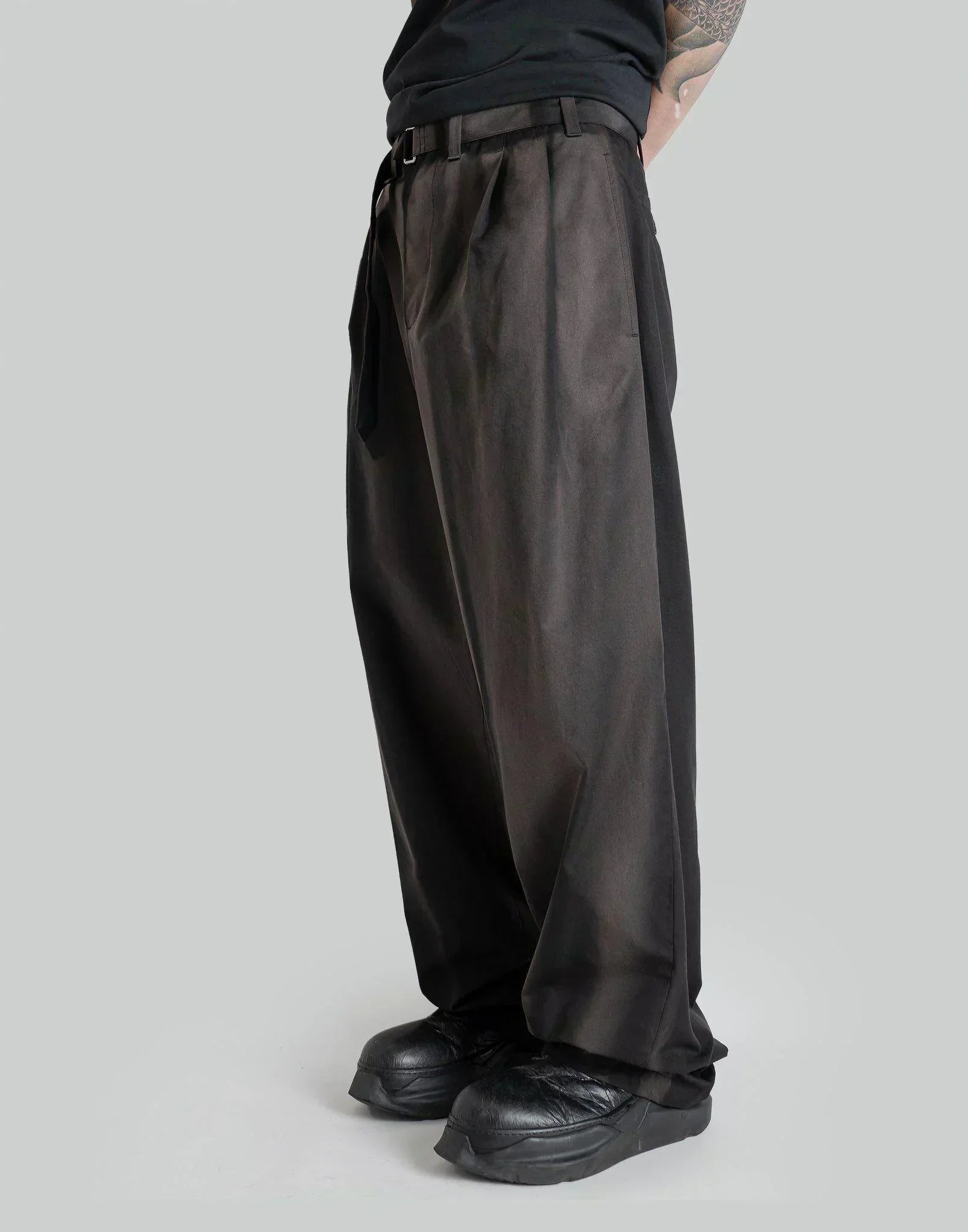 JiyongKim - SUN-BLEACHED BELTED WIDE TROUSERS - 082plus